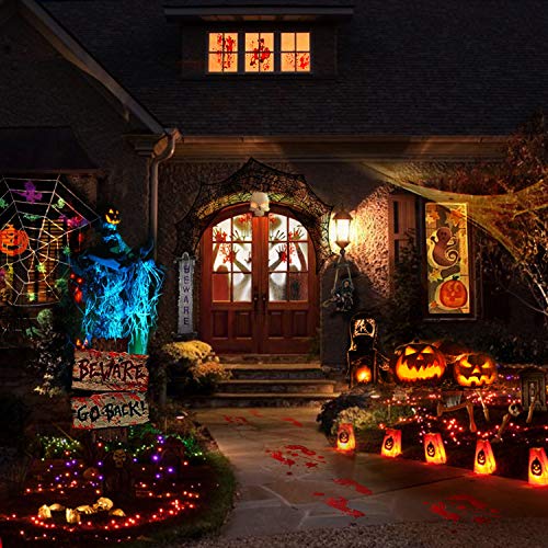 FUNNISM 2PCS Halloween Haunted House Decoration Window Door Cover,Scary Zombie Hands Halloween Window Cling Window Poster,Creepy Garage,School Dormitory,Outdoor/Indoor,Skeleton Window Door Decoration