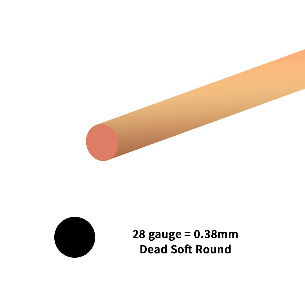 JewelrySupply Copper Wire 28 Gauge Dead Soft Round (20 Foot)