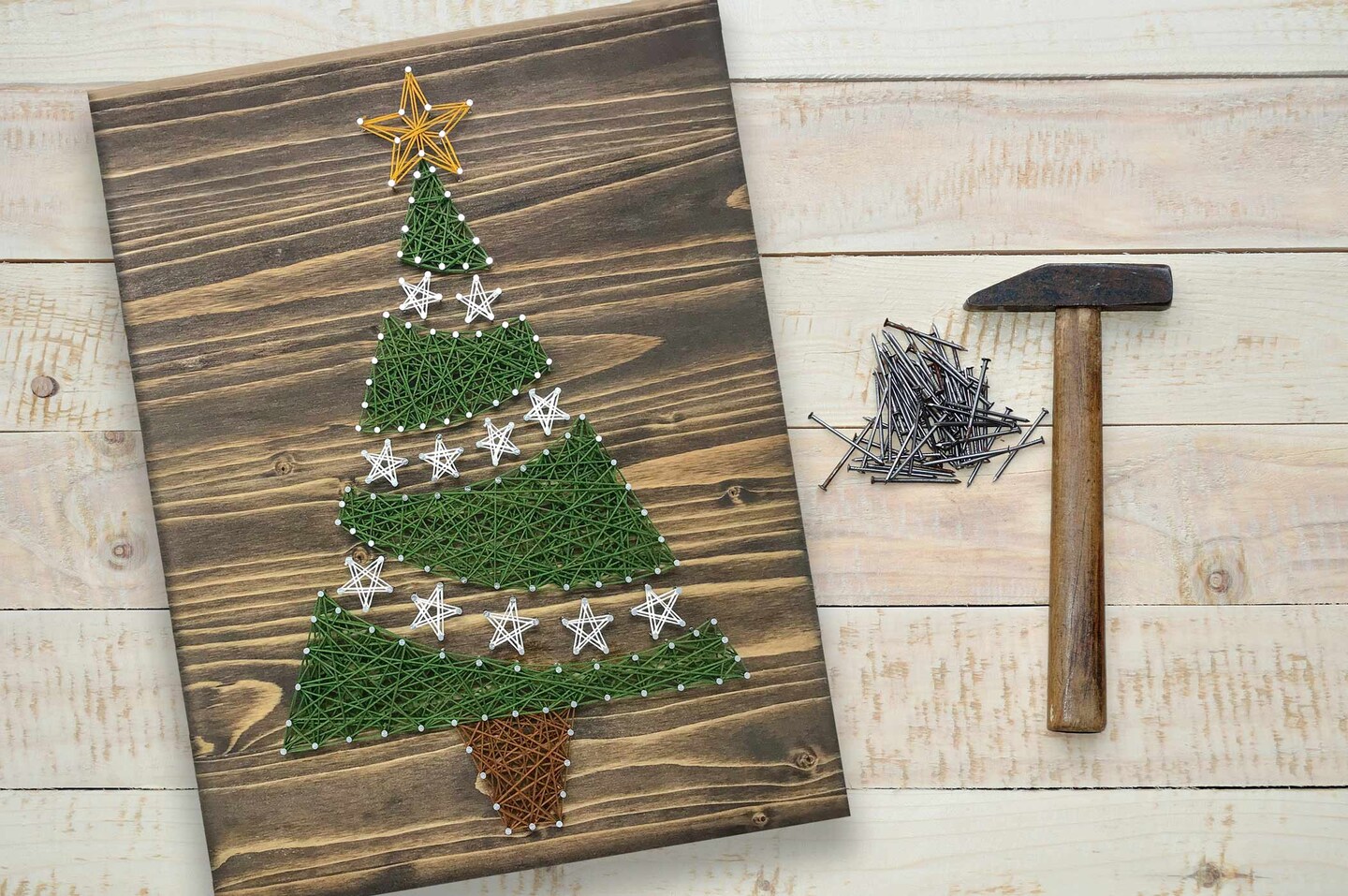 BAZIMA DIY String Art Kit - Snowy Mountains Craft For Beginners, Fun & Relaxing Creative Gift - View #4
