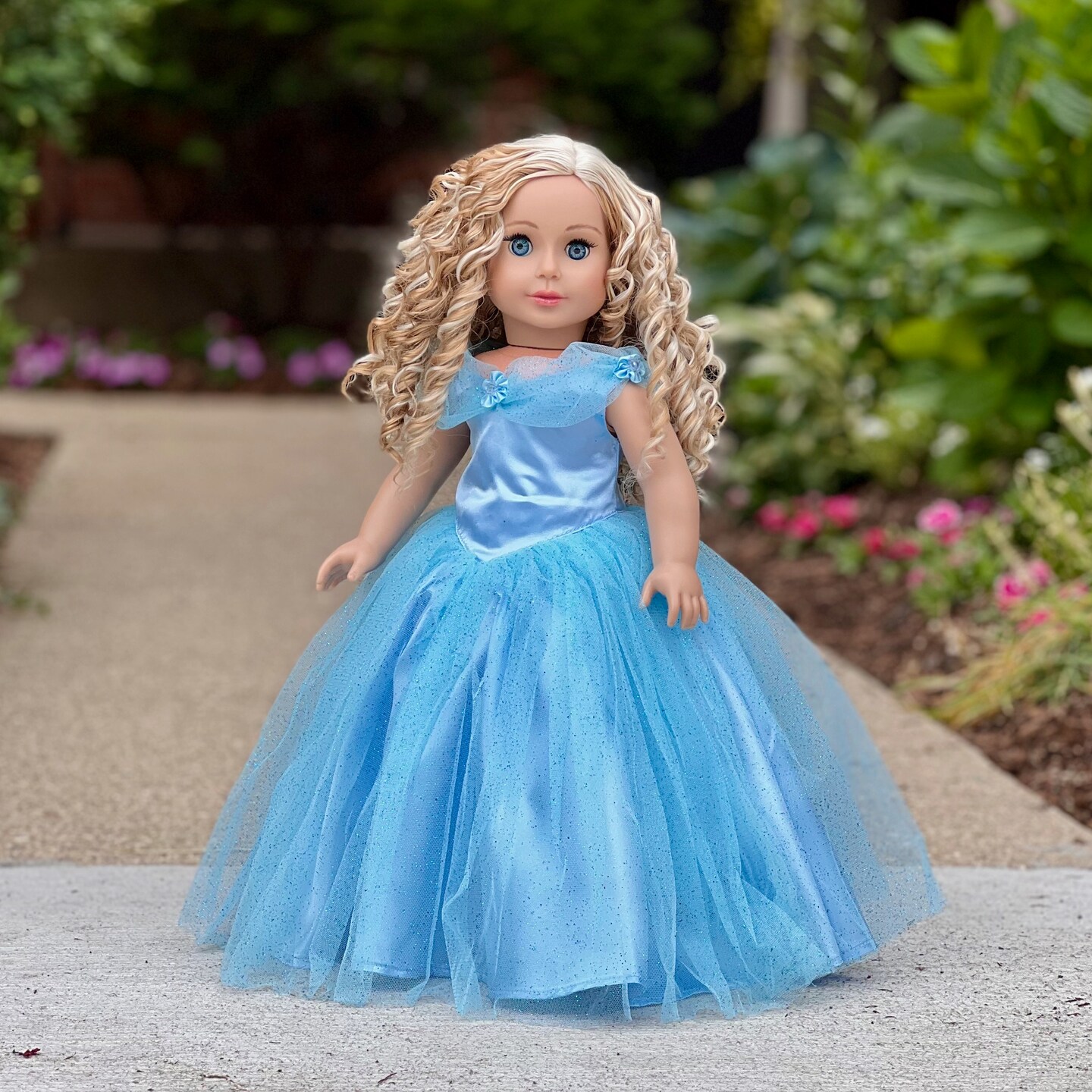 blue doll dress BJD Doll Dress: Blue Lace Outfit for 1/6, 1/4, 1/3 Dolls