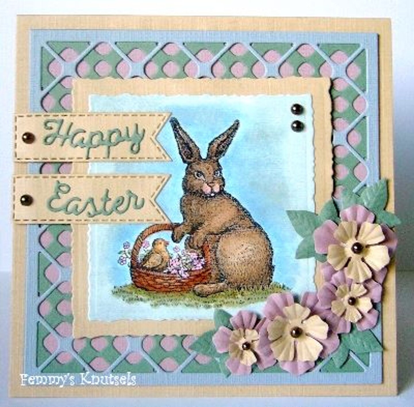 Nellie&#x27;s Choice Clear Stamp Spring Easter Hare with Basket