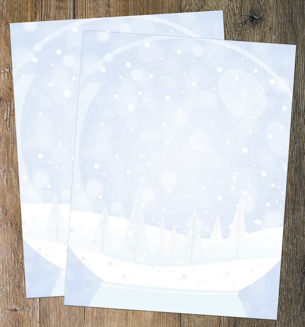 Great Papers! Snow Globe Holiday Letterhead, Invitations and Announcements, Printer Friendly, 8.5"x11", 80 Pack