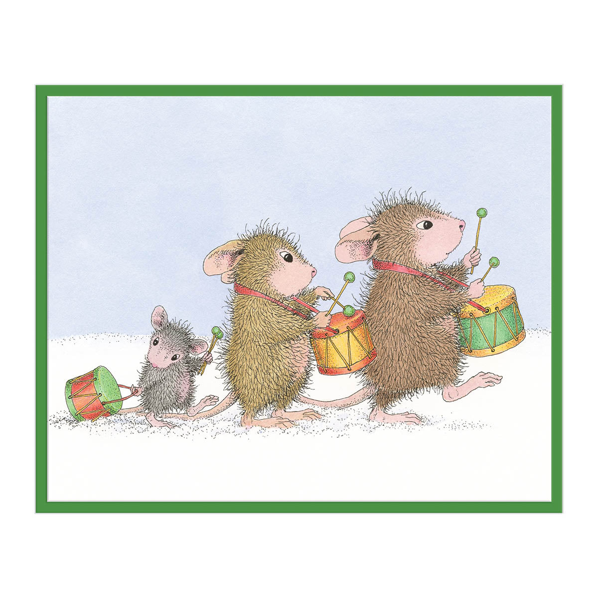 Spellbinders Drummer Mice Cling Rubber Stamp Set from the House-Mouse Holiday Collection