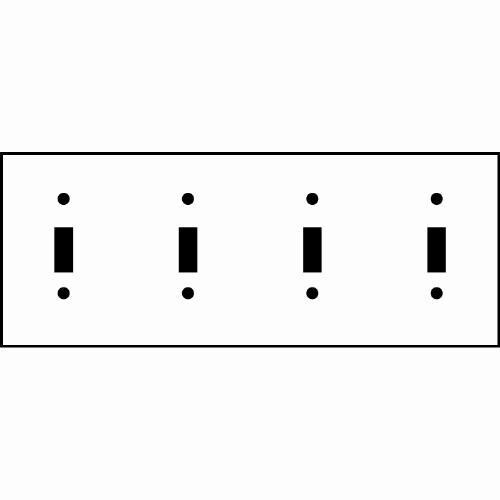 SUNLITE 4 Gang Toggle Plate White Color E104W