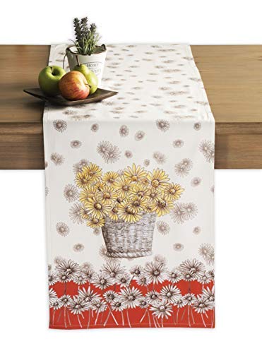 100% Cotton 14.50Inch x 108Inch Decorative Table Runner Table Runners for Gifts, Dining, Holidays, Buffet, Bagatelle (Double Layer) - Thanksgiving/Christmas