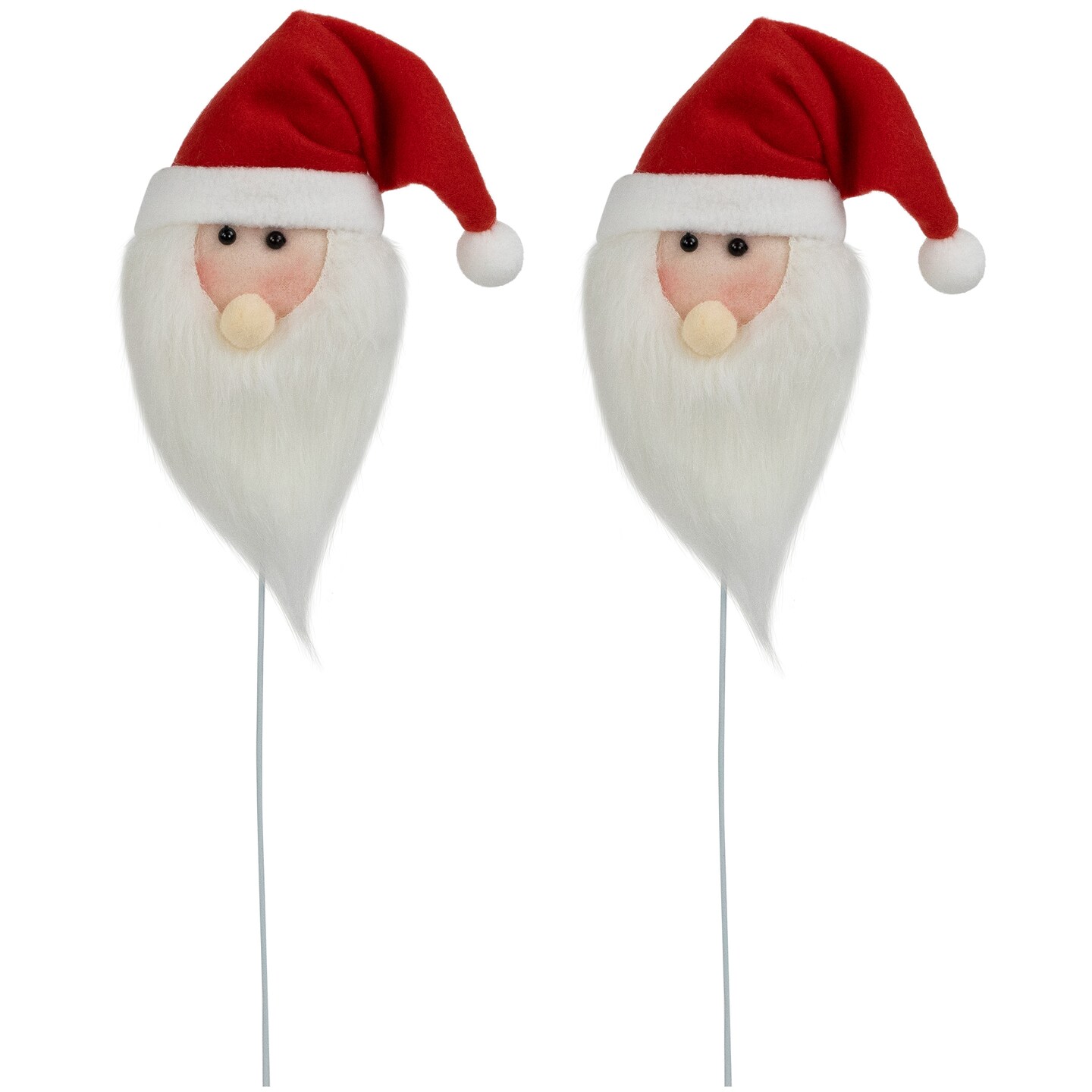 Northlight Set of 2 Plush Santa Claus Christmas Picks 18&#x22;
