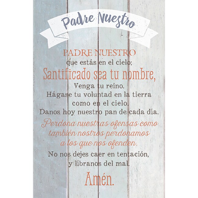 Dexsa Padre Nuestro - Lord&#x27;s Prayer - Inspirational Saying in Spanish 6x9 Wood Plaque with Easel and Wall Hanger