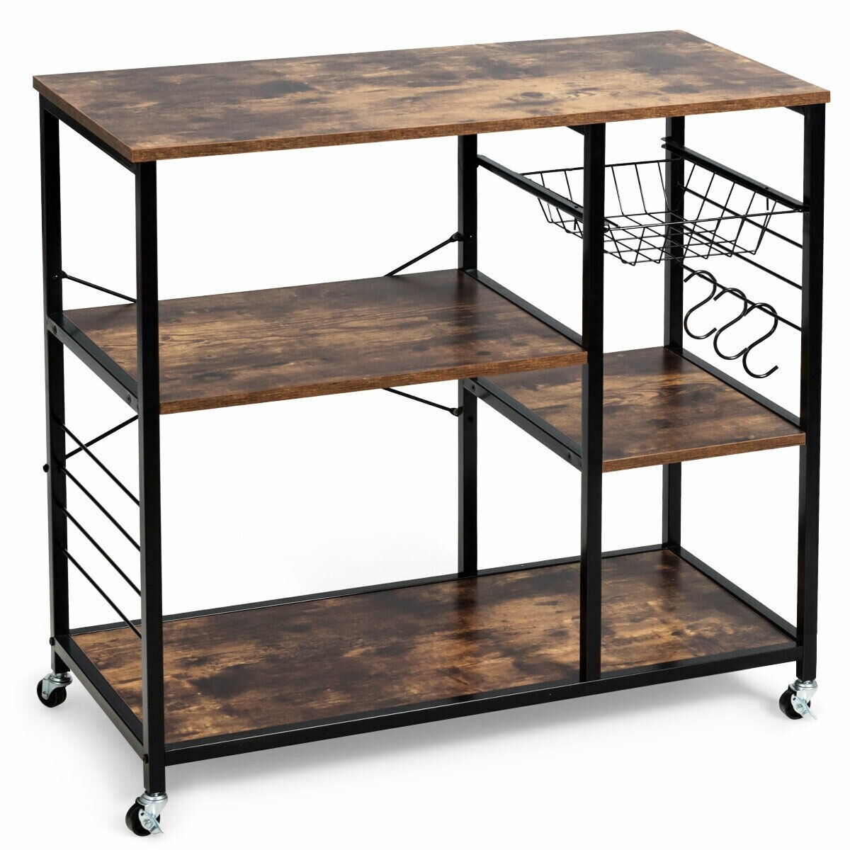 Rolling Industrial Kitchen Baker&#x27;s Storage Shelf