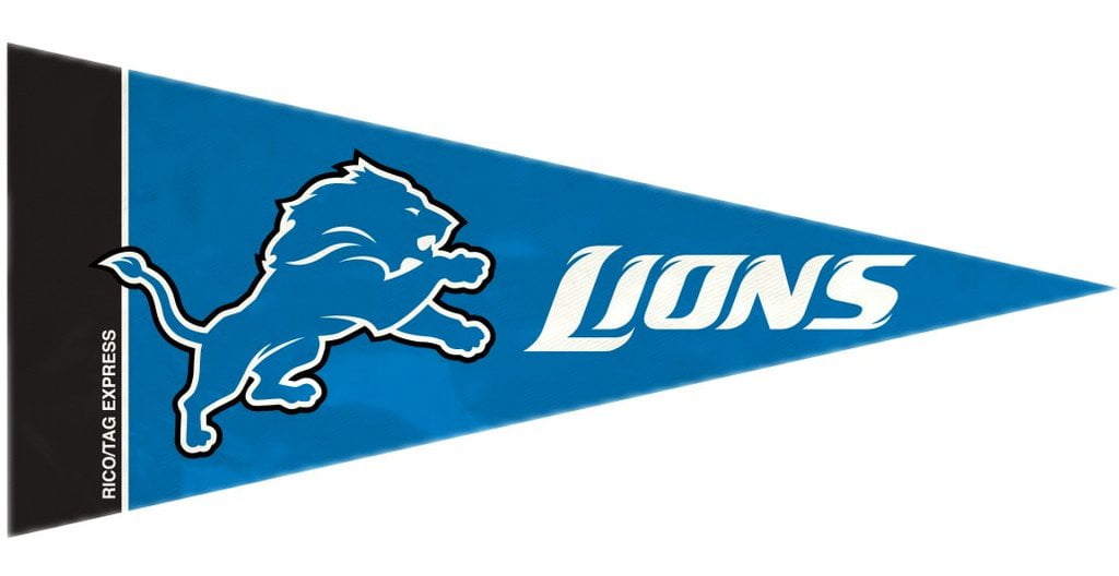 Officially Licensed Lions Mini Pennant, 4&#x22; x 9&#x22;