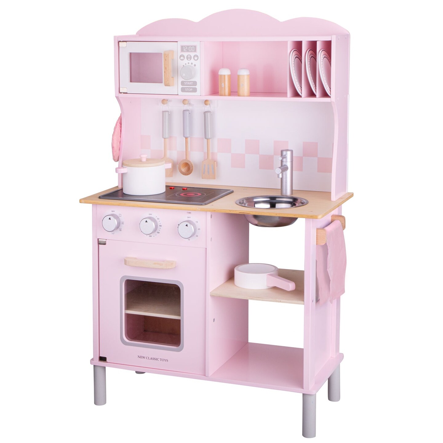 New Classic Toys Kitchenette Modern Electric Cooking, Pink