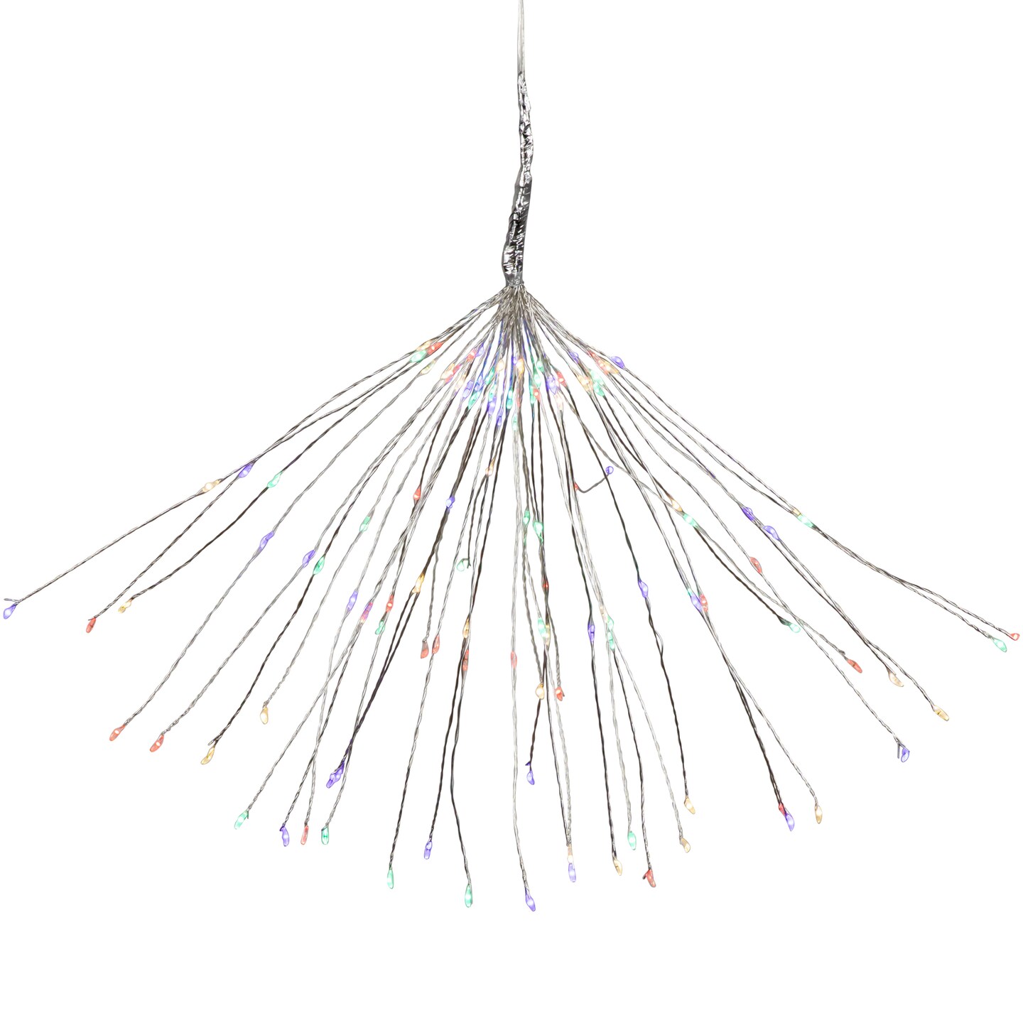 Northlight 20&#x22; LED Lighted Firework Silver Branch Christmas Decoration - Multi-Color Lights