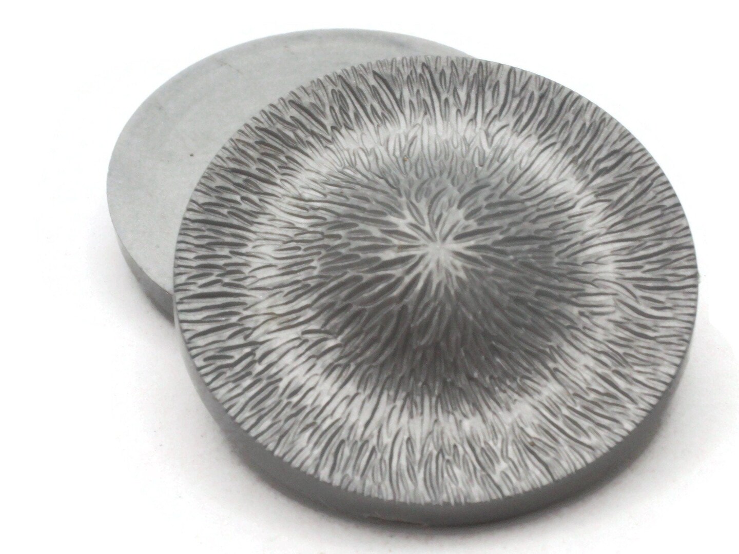 2 45mm Vintage Silver Gray Plastic Shank Buttons Sewing Notions