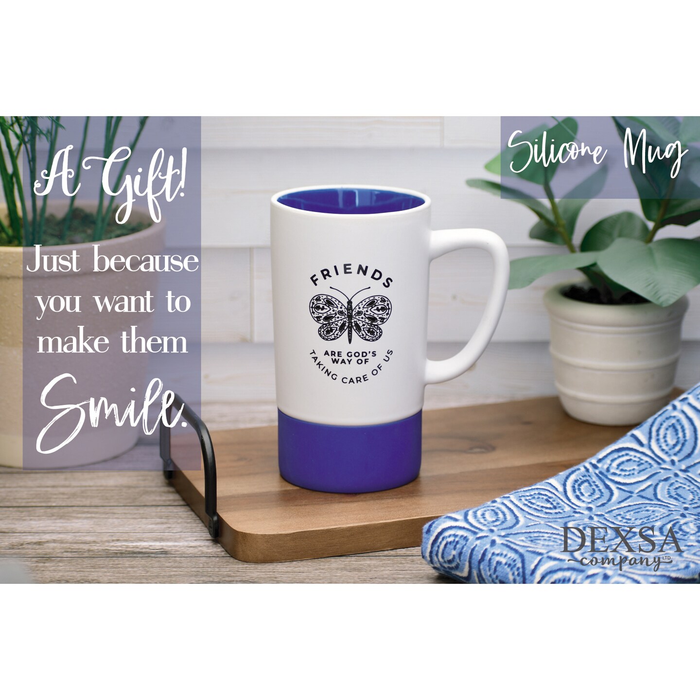Dexsa Friends Are God's Way Designer Mug, Heat Resistant - 16 oz