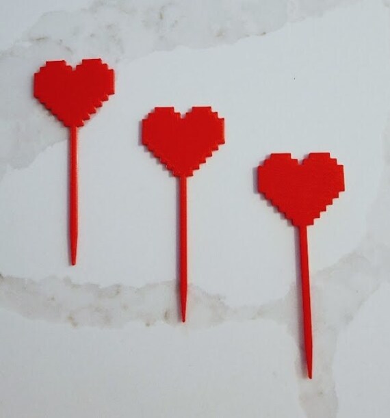 8 Bit Heart Cupcake Toppers MakerPlace by Michaels