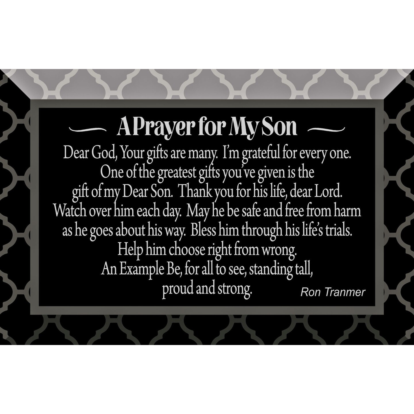 Dexsa Prayer For My Son Glass Plaque with Easel 4 inches x 6 inches