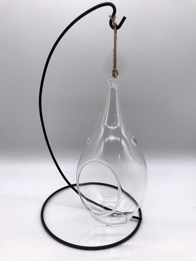 Hanging Glass Raindrop w/ Stand