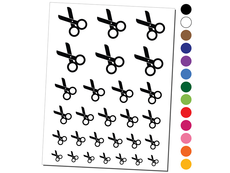 Scissors Symbol Temporary Tattoo Water Resistant Fake Body Art Set Collection