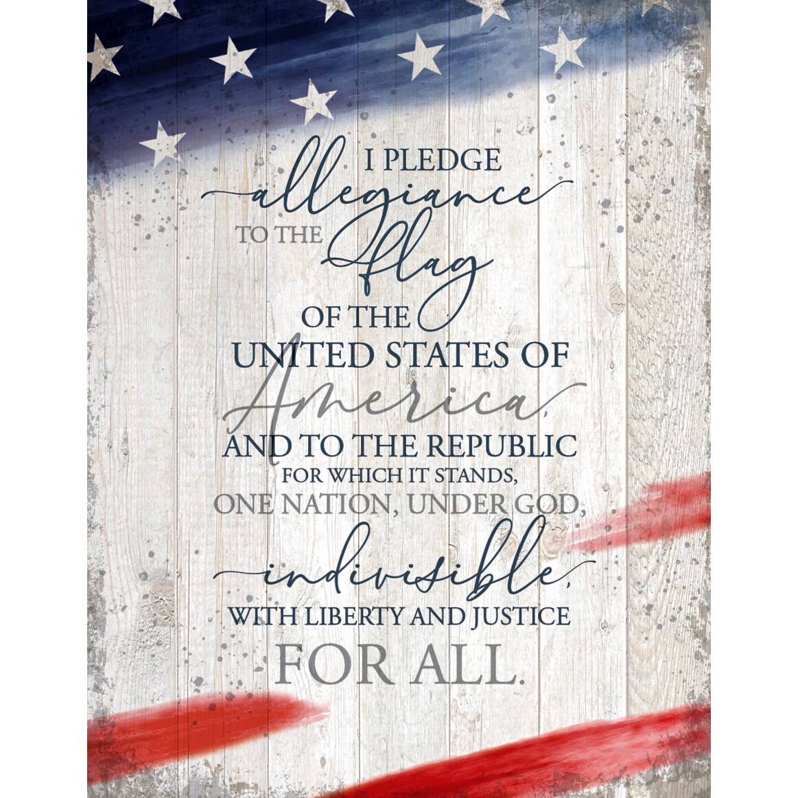 Dexsa I Pledge Allegiance Wood Wall Plaque 11.75&#x22;x15&#x22;