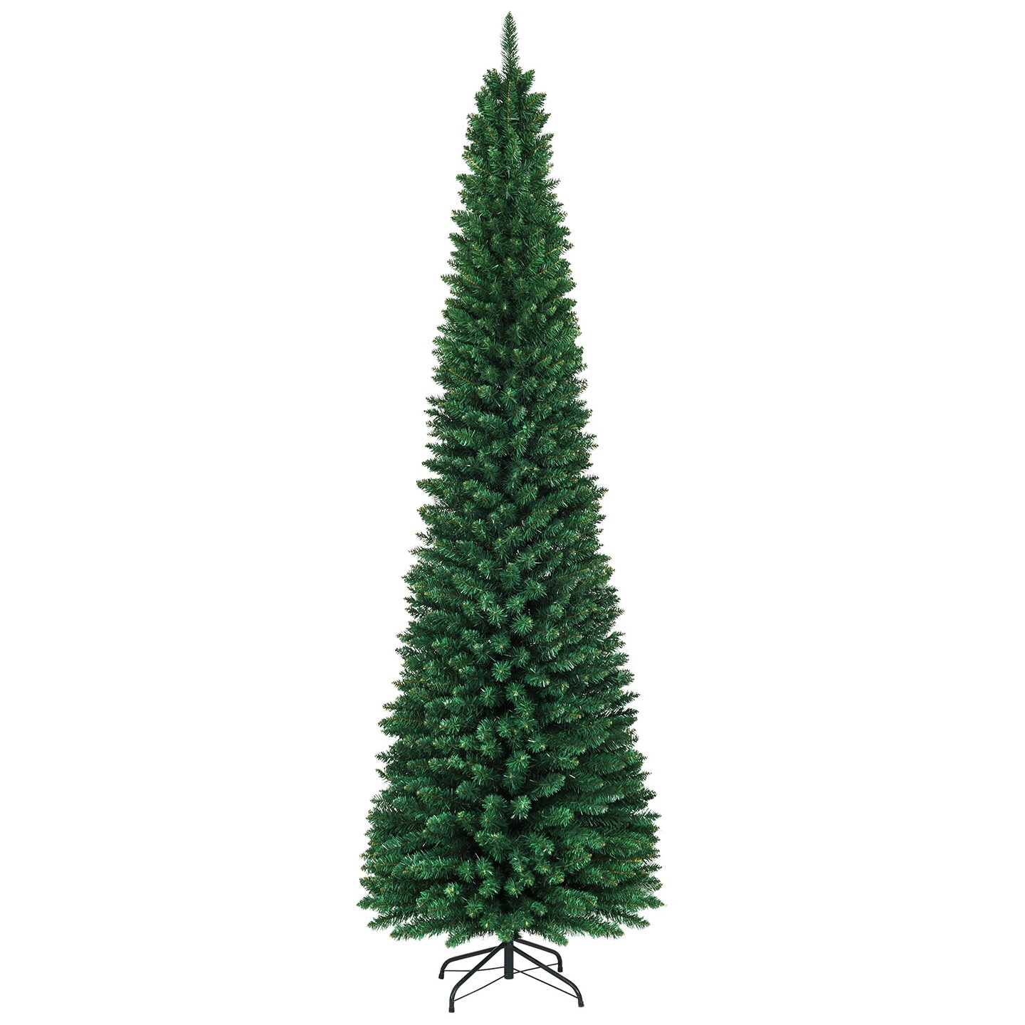 PVC Artificial Slim Pencil Christmas Tree with Metal Stand Ideal for Small Spaces