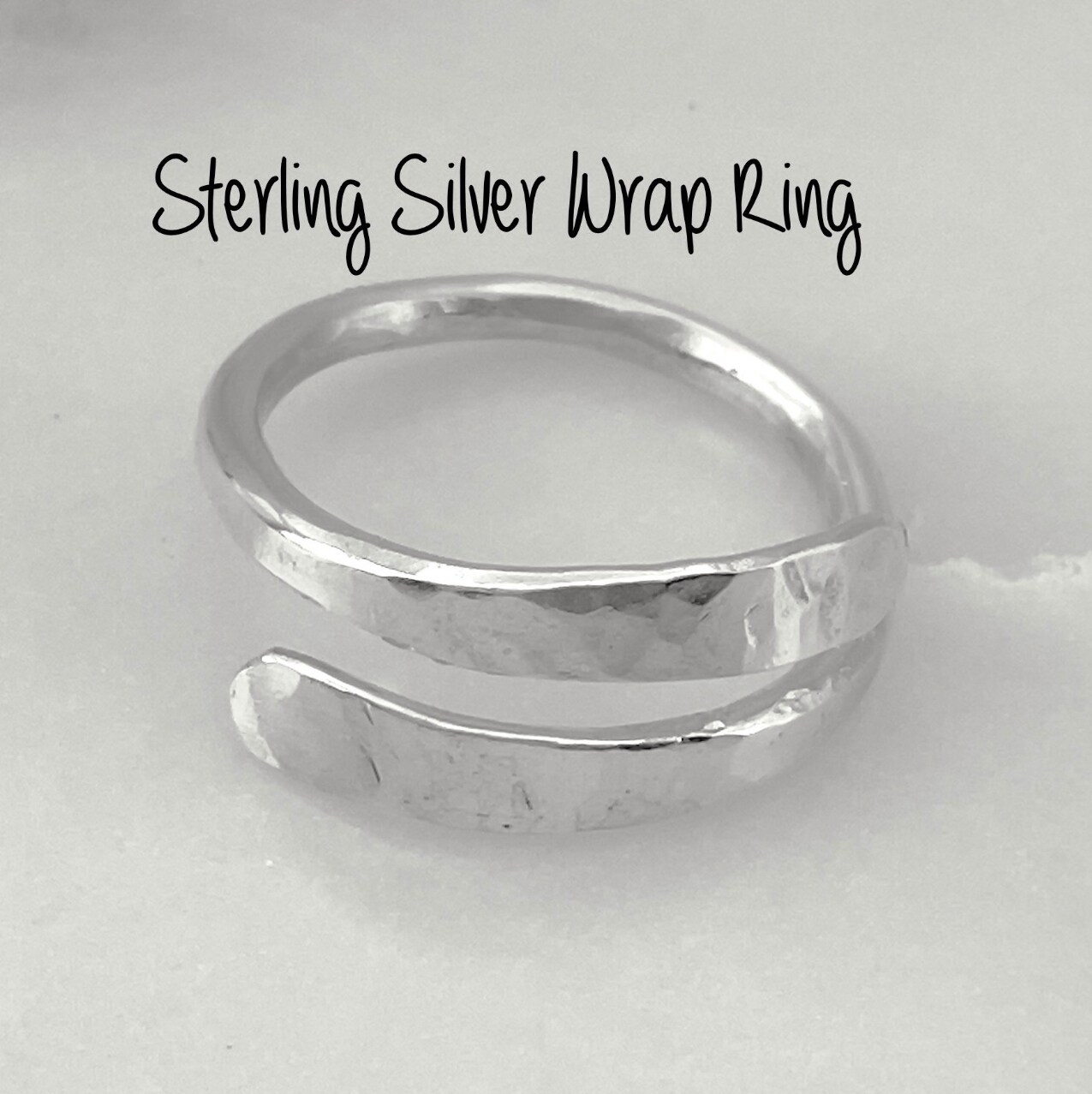 Adjustable Hammered Silver Thumb Ring