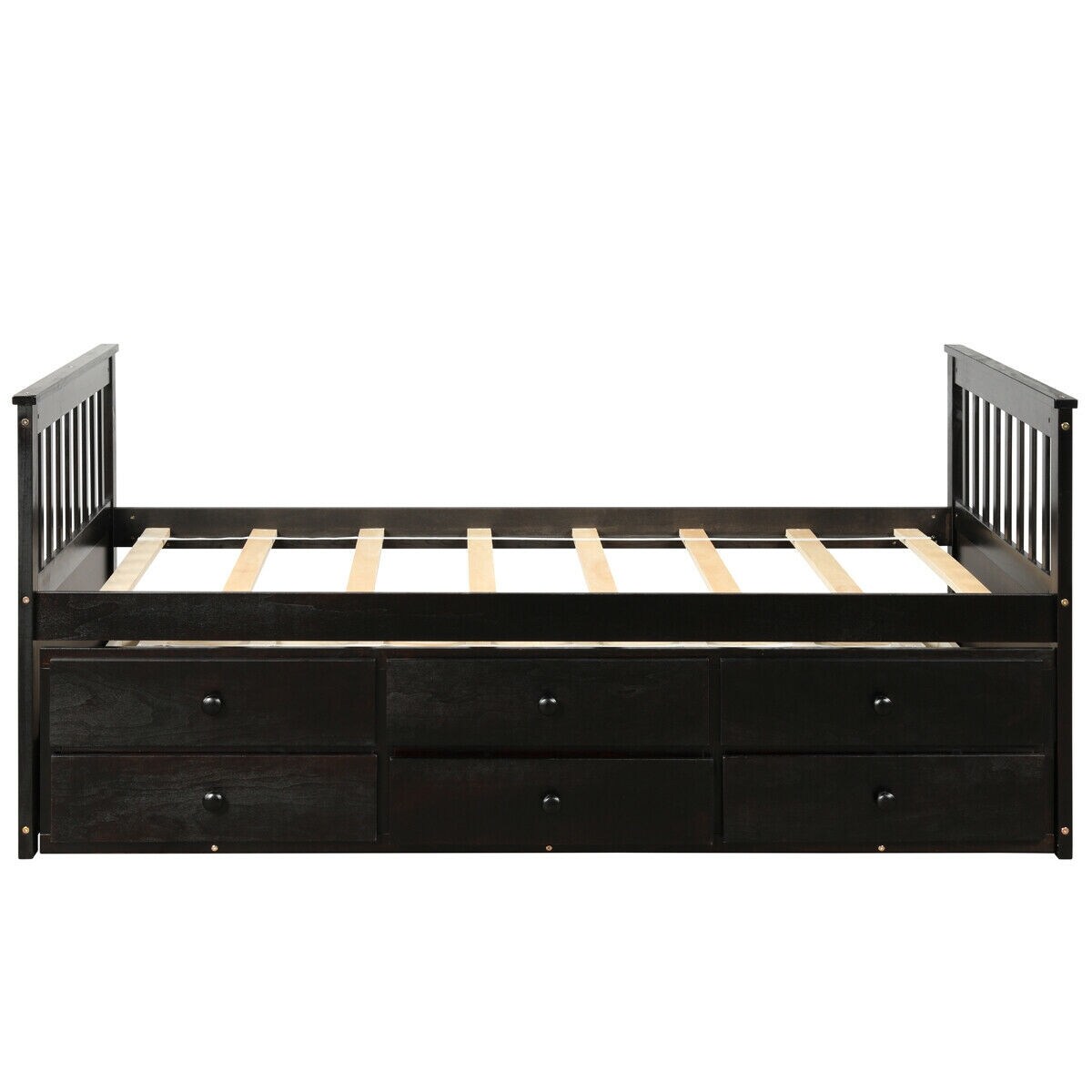 Twin Captain&#x27;s Bed with Trundle Bed with 3 Storage Drawers
