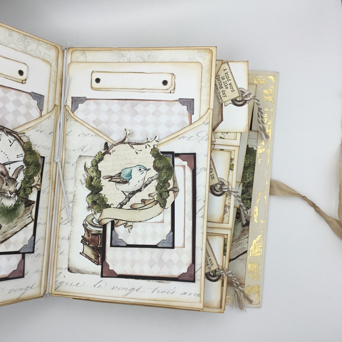 Photo Album and Journal, junk journals, scrapbook journal, gift, Nature  Lover “Into the Woods”