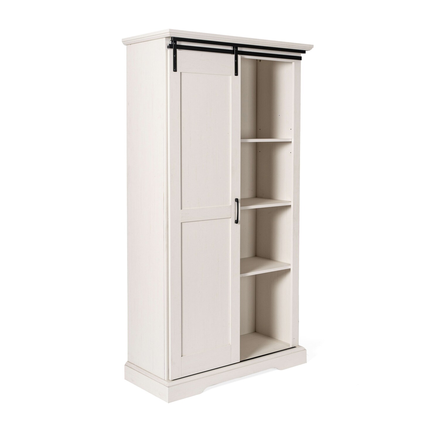 Merrick Lane Finnoula Farmhouse Storage Cabinet, Semi-Open Storage with Sliding Barn Door