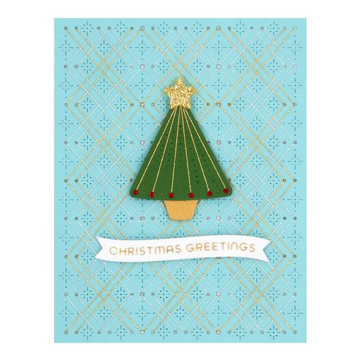 Spellbinders Stitched Starry Argyle Etched Dies from the Christmas Collection