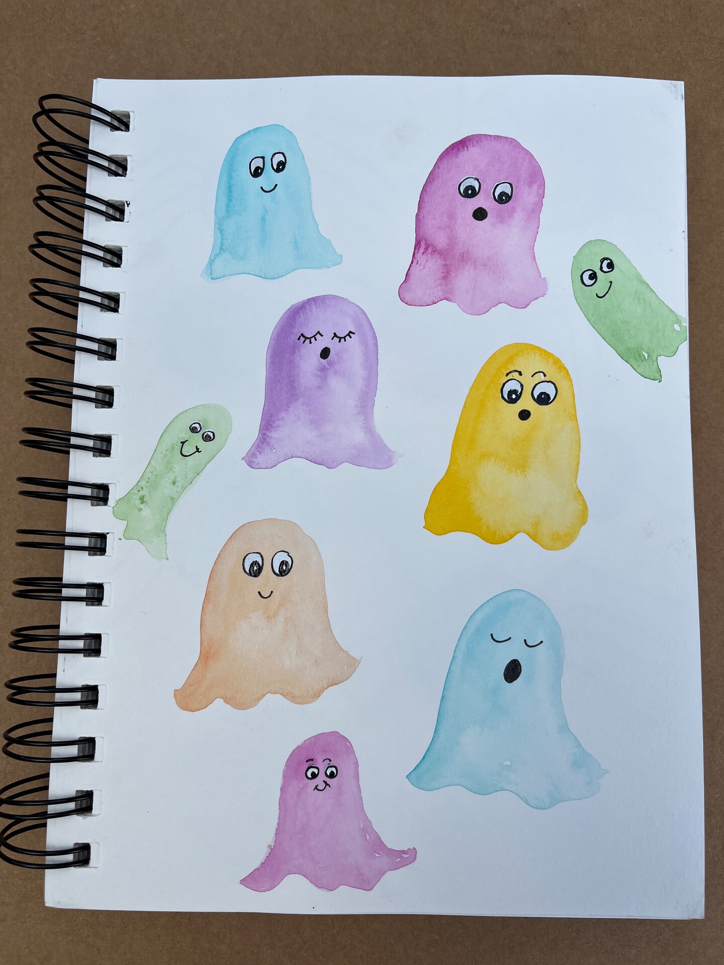 Cute Watercolor Ghosts