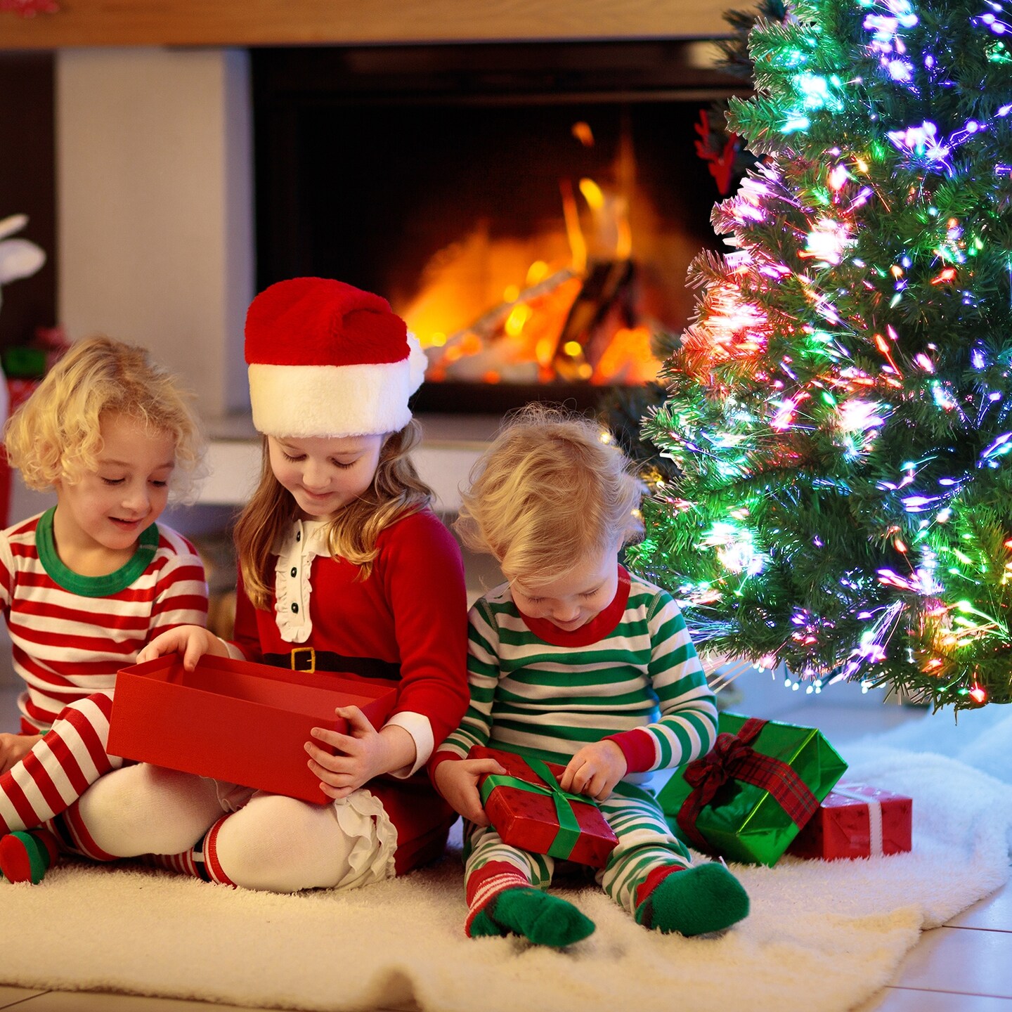 Pre-lit Multi-Colored Fiber Optic Spruce Artificial Christmas Tree