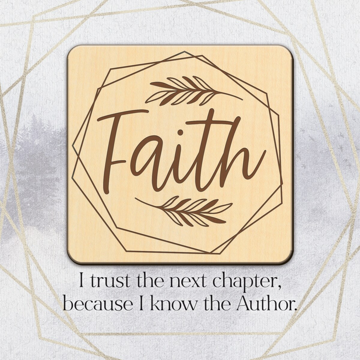 Dexsa Faith I Trust Meadow Wood Plaque 6 inches x 6 inches