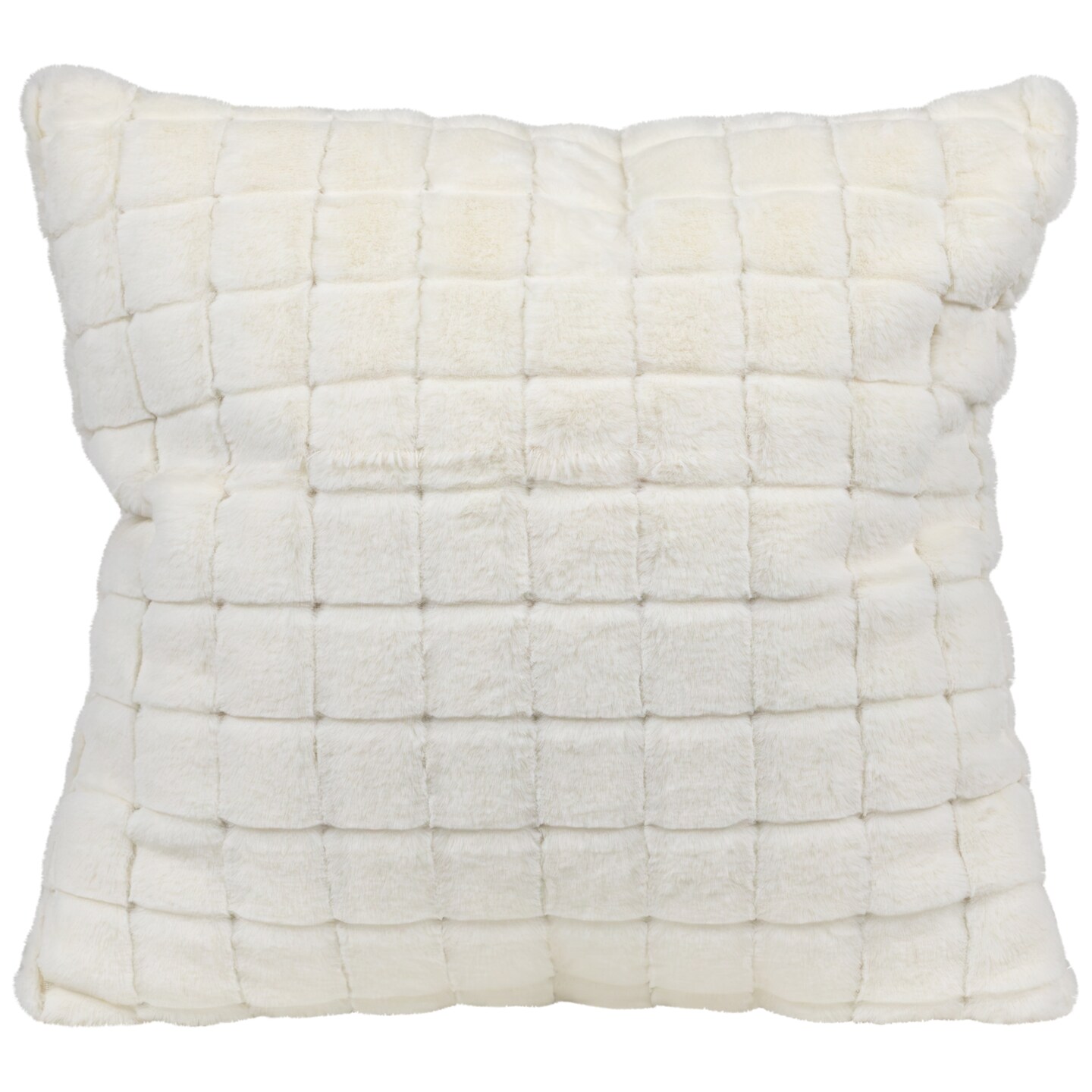 White Tufted Pattern Throw Pillow