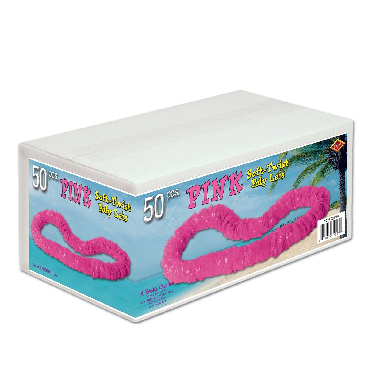 Beistle Club Pack of 50 Pink Soft-Twist Leis 36&#x22;