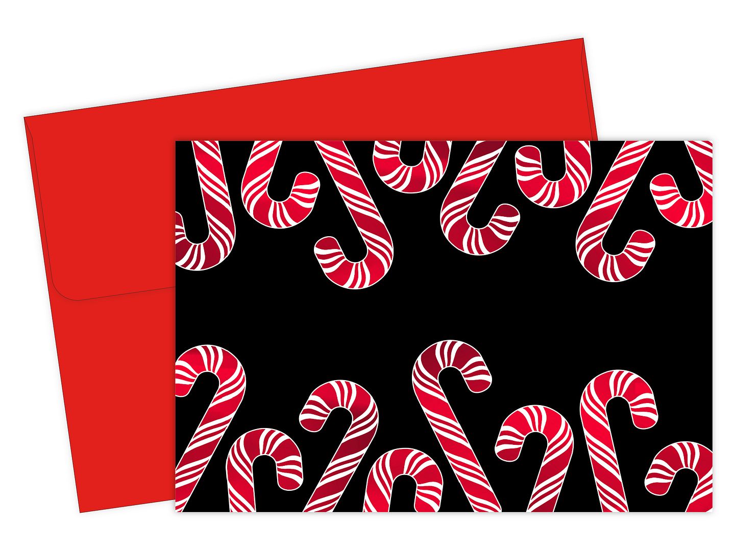 Great Papers! Note Card, Candy Cane with Red Foil, 4.875&#x22; x 3.375&#x22;(folded), 50 cards/red envelopes