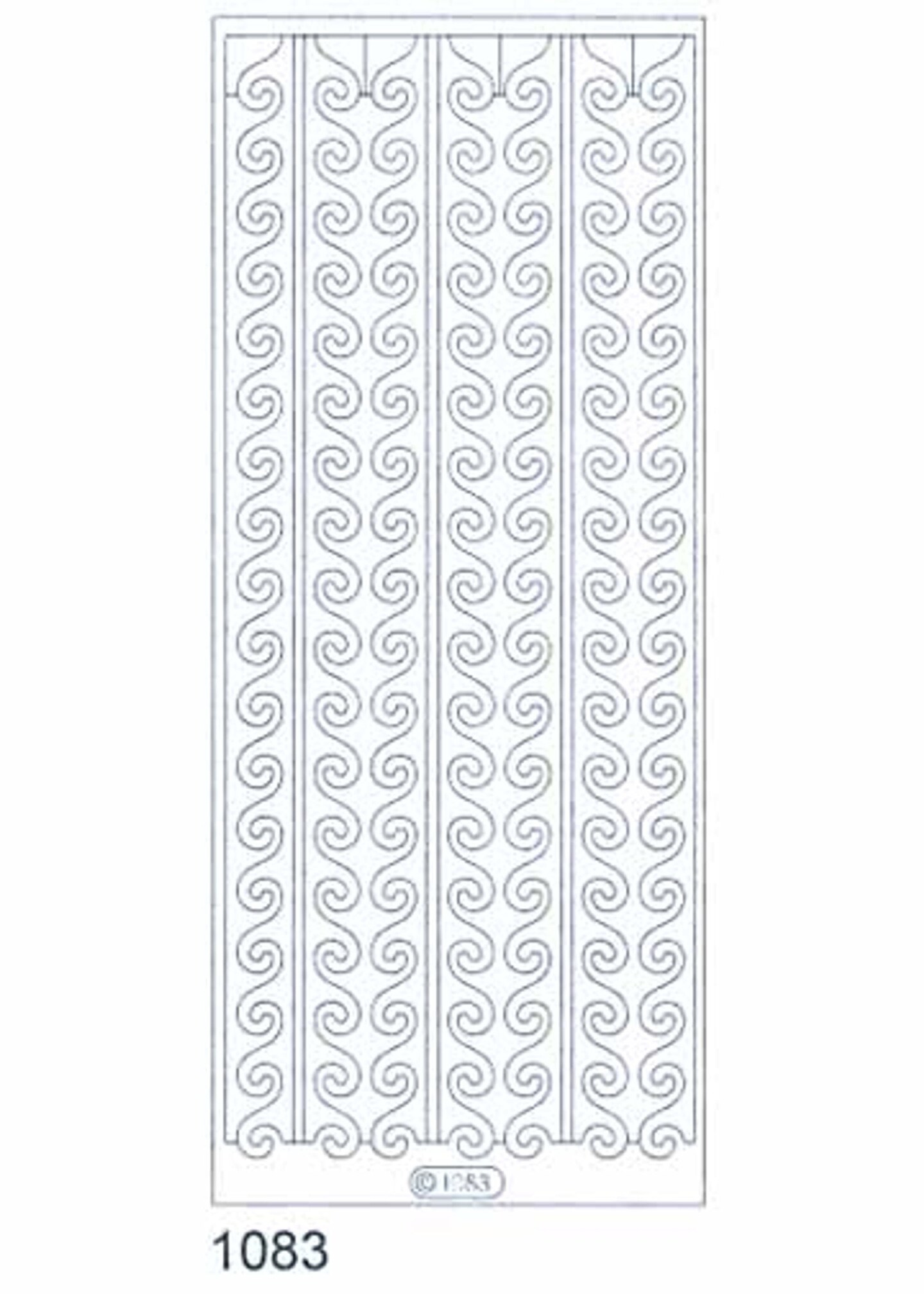 Starform Deco Stickers - Swirl Border - Transparent Glitter Silver