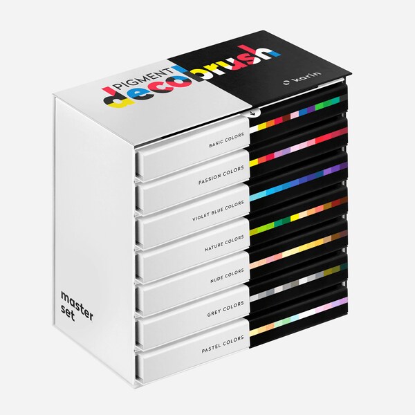 PIGMENT decobrush MASTER Set 84 pcs. (Basic, Passion, Violet-Blue, Nature, Nude, Grey, Pastel)