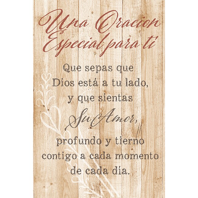 Dexsa Una Oracion Especial Para T&#xED; - A Special Prayer - Inspirational Saying in Spanish 6x9 Wood Plaque with Easel and Wall Hanger