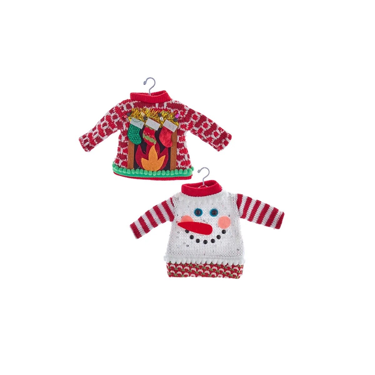 KSA Set of 12 Snowman Fireplace Sweater Christmas Ornaments 6