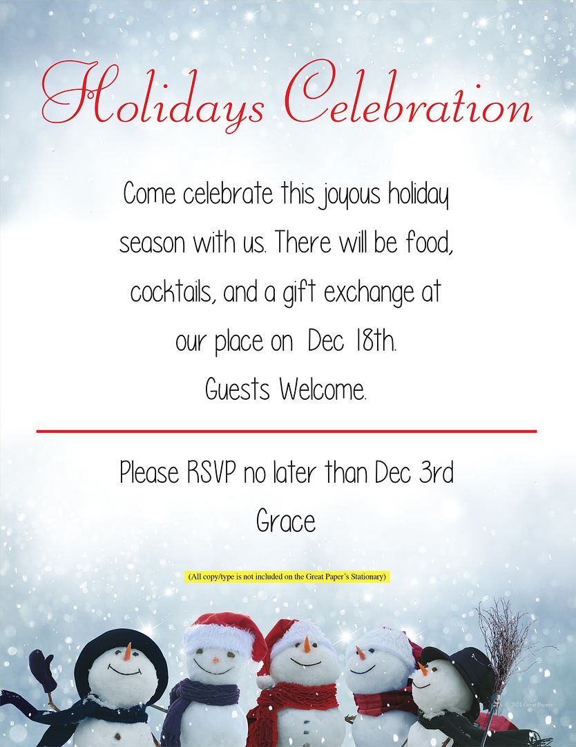 Great Papers! Magical Snowmen Holiday Letterhead, Invitations and Announcements, Printer Friendly, 8.5&#x22; x 11&#x22;, 50PK