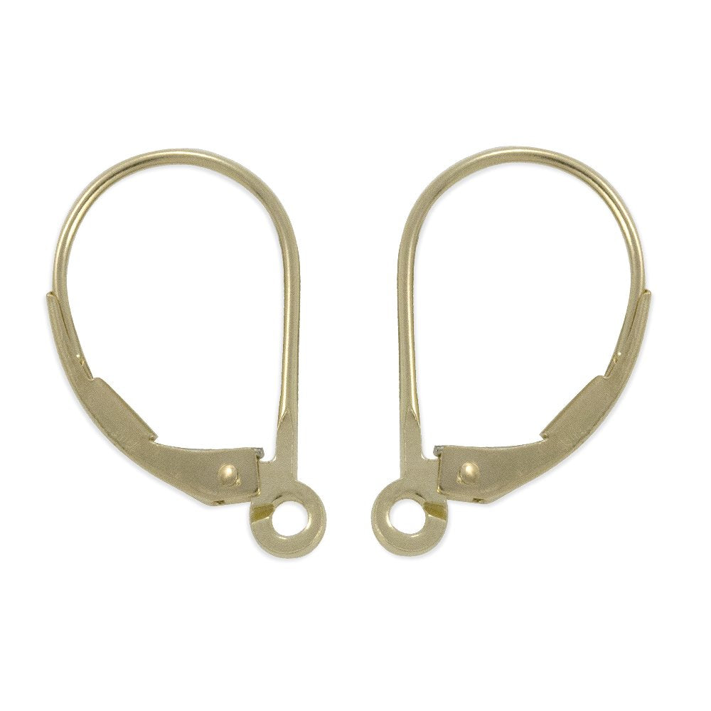 Lever Back Earring 14 Karat Solid Yellow Gold