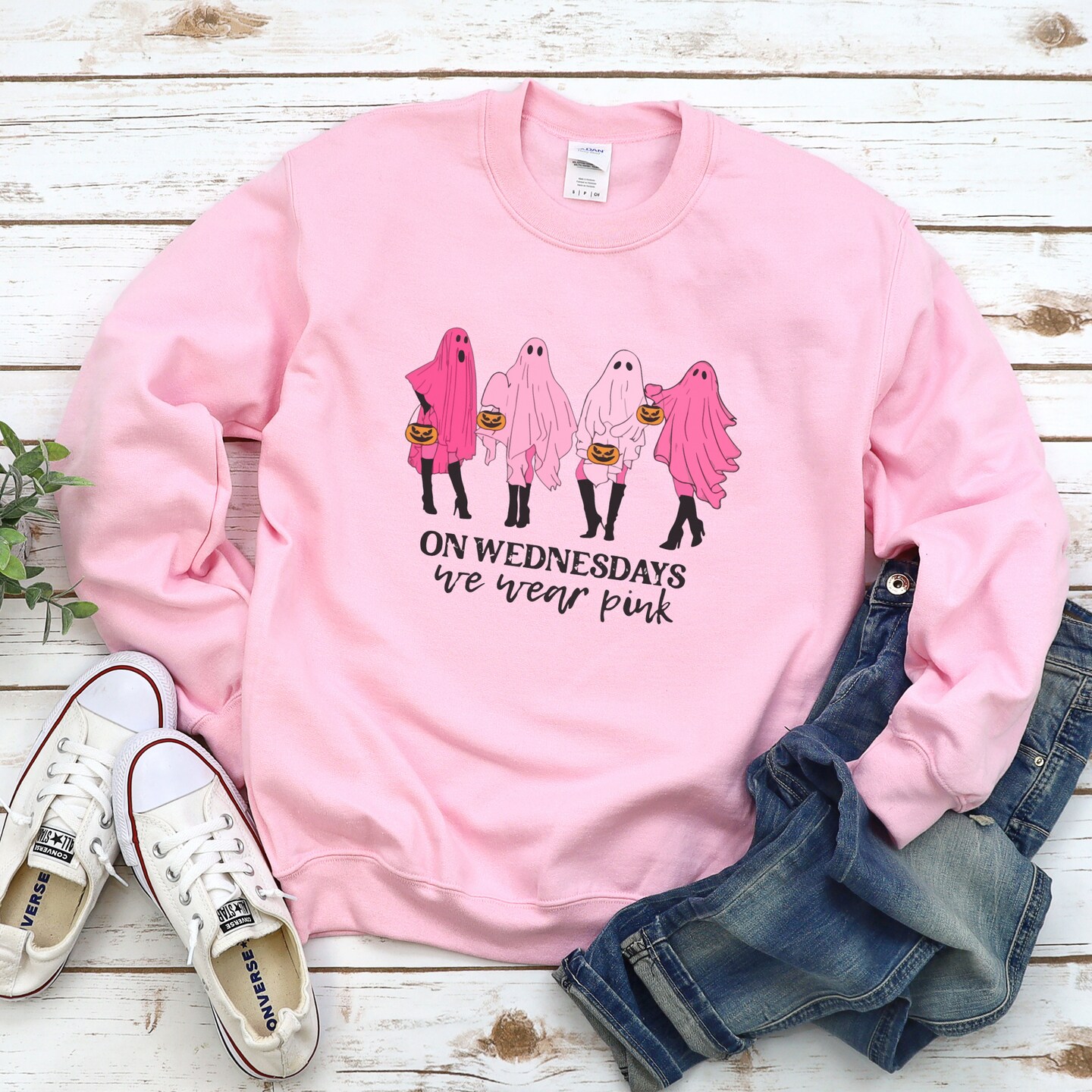 On Wednesdays We Wear Pink Ghost Crewneck Sweater, Mean Girls - image8