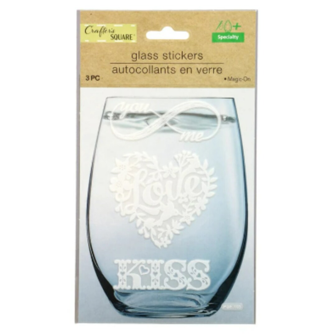 Etched Glass Sticker in white -  LOVE THEME