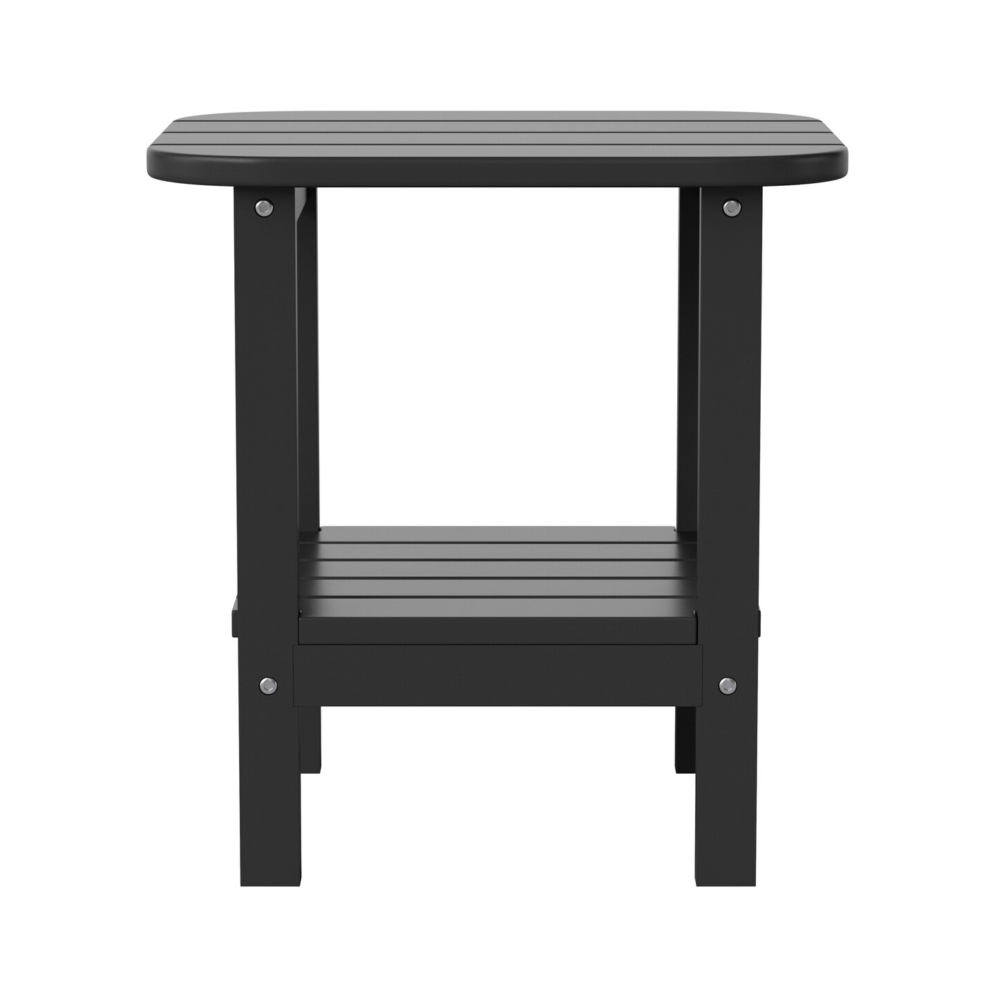 Merrick Lane Nassau 2-Tier Adirondack Side Table, All-Weather HDPE Indoor/Outdoor Accent Table