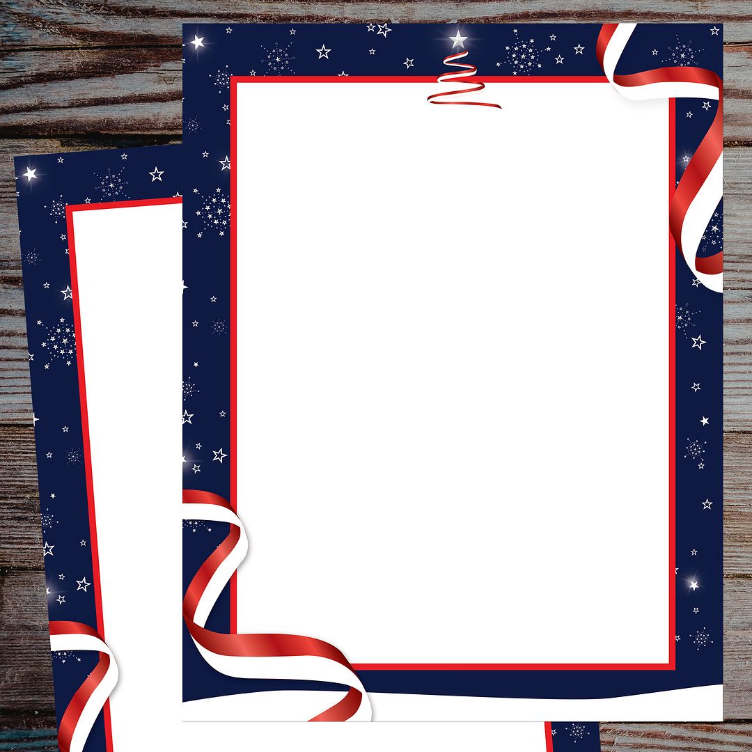 Great Papers! Patriotic Holiday Letterhead for Invitations, Announcements and Messages, Printer Friendly 8.5" x 11", 80PK