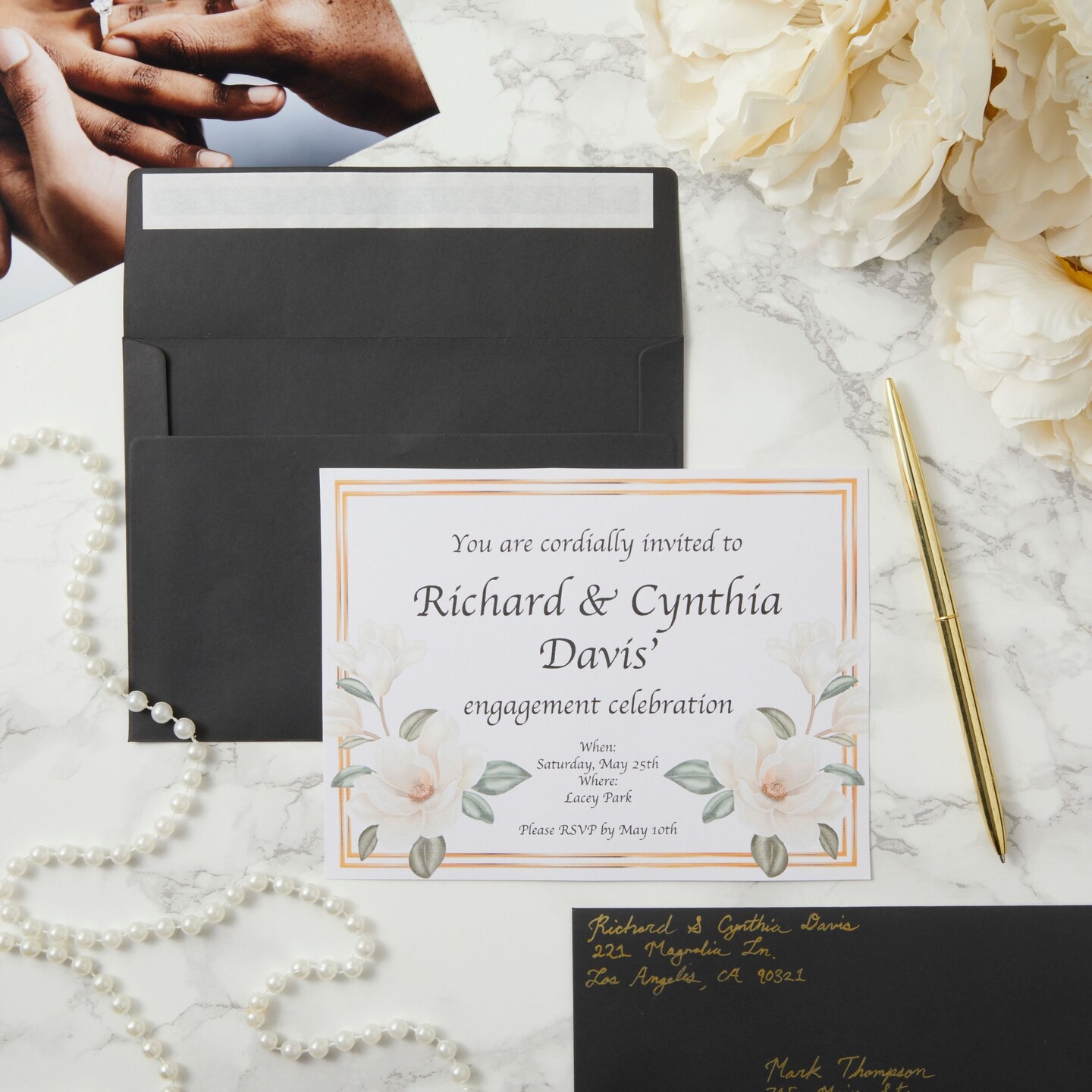 200-Pack 5x7-Inch Black Envelopes with Square Flap and Peel and Press Closure for For Birthday, Wedding, and Anniversary Party Invitations, Greeting Cards, Thank You Notes