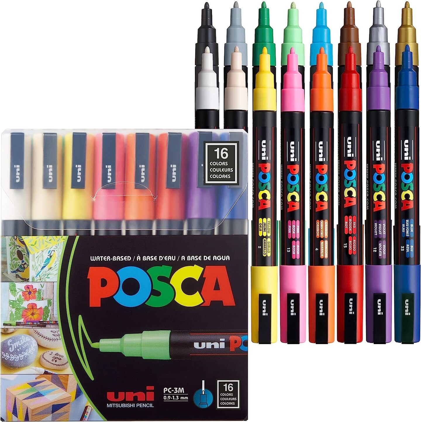 16 Markers 3M, Pens for Art Supplies, School Supplies, Rock Art