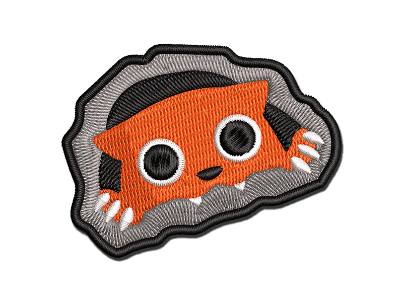 Cat Bursting Through Hole MultiColor Embroidered IronOn Patch