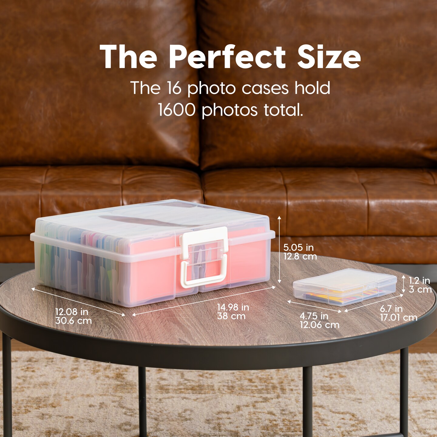 IRIS USA Extra Large 4" x 6" Photo and Embellishment Craft Keeper with 16 Cases