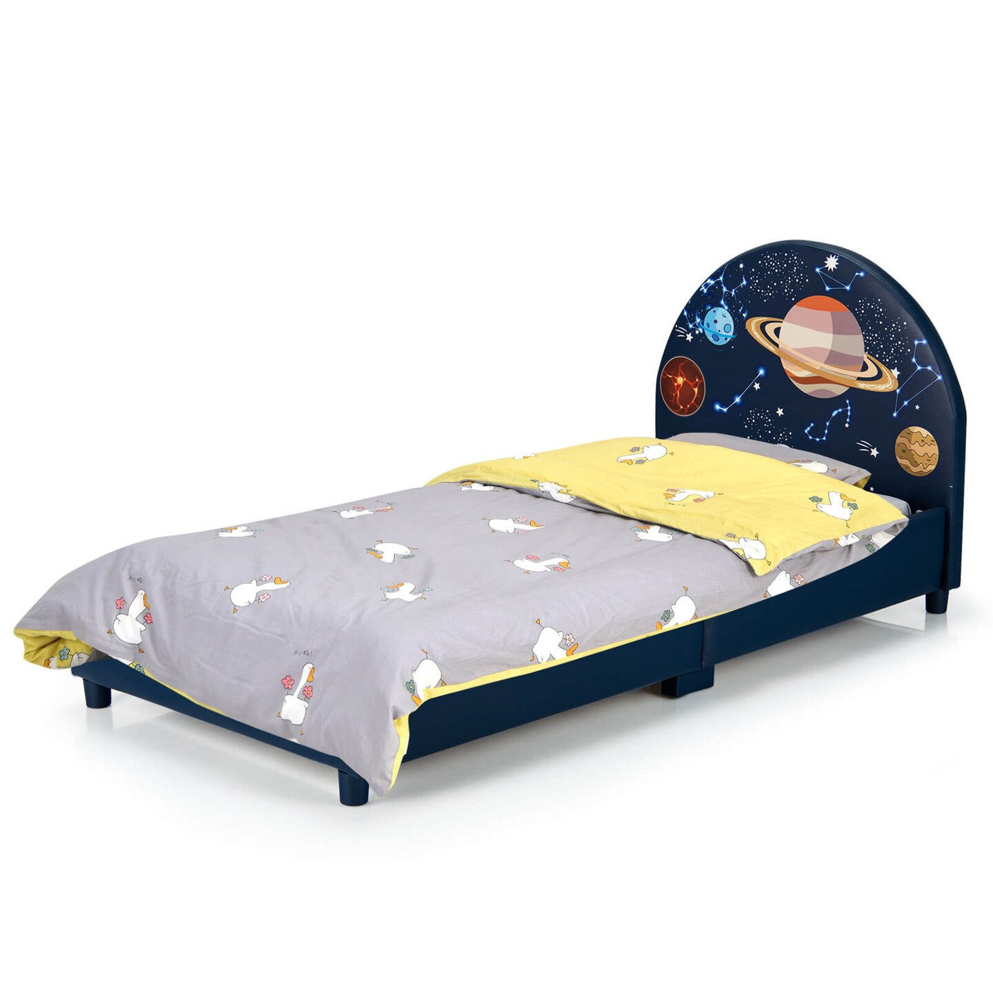 Children Twin Size Upholstered  Platform Single Bed