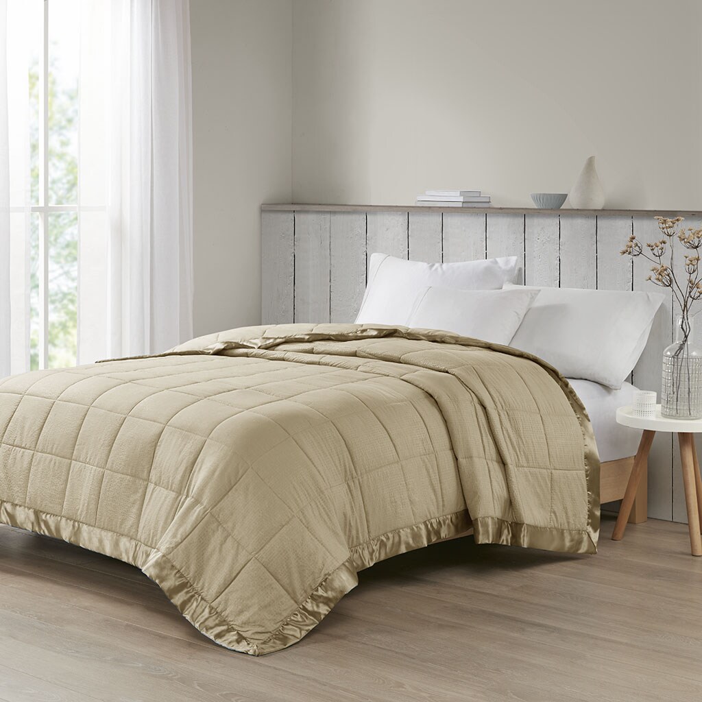 Gracie Mills Oversized Down Alternative Blanket with Satin Trim - GRACE-3673